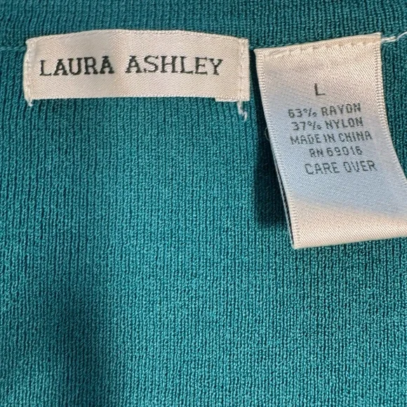 Laura Ashley Teal Knit Top - Picture 2 of 3